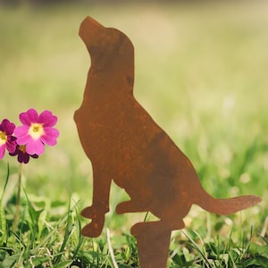 Labrador - Metal Rusty Garden Art for a Dog Lover - Animal Stake - Metal Garden Art - Garden Stake - Animal Art - Golden Retriever