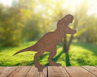 Dinosaur - Garden Art Decoration - Rusty Metal Wall Art - Kids Garden Ornament - Outdoor Artwork
