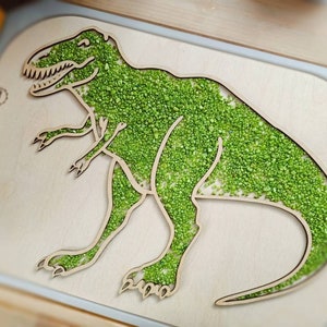Bandeja rellenable Flisat, topper rellenable de juego temático, Trofast, topper de dinosaurio, bandeja rellenable 3D, juego sensorial, Ikea flisat, Montessori
