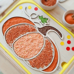 Flisat fillable tray, Autumn fillable topper, Trofast, Pumpkin topper, 3D fillable tray, Sensory play, Ikea flisat, Montessori