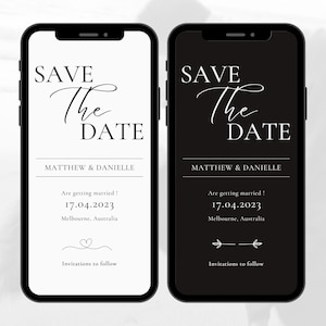 Minimal Save the Date E-invite Template, Digital Invite, Electronic Save the Date, Instant Download