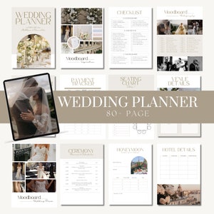 Digital Wedding Planner Template, Printable | Instant Download Canva Template, Completely Editable Digital Download, Wedding Templates