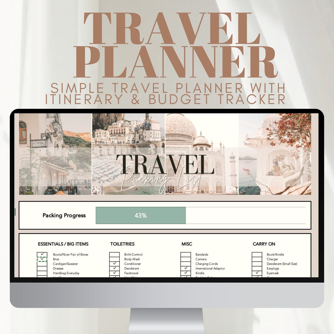 Ultimate Travel Planner All in One Excel Spreadsheet Template Etsy