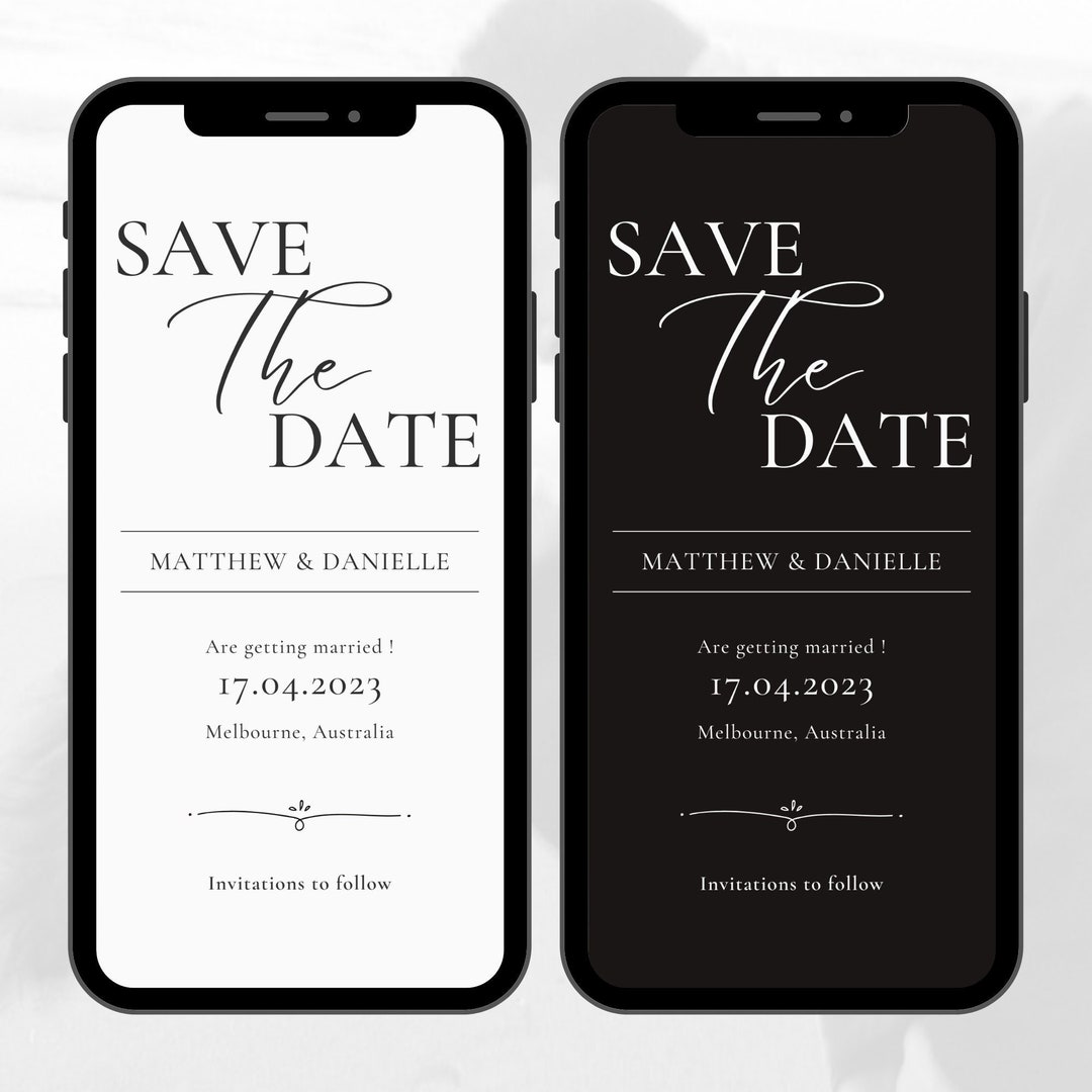 Minimal Save the Date Einvite Template Digital Invite Etsy UK