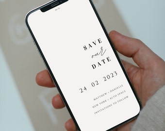 Save the Date E-invite Template, Digital Invite, Electronic Save the Date, Instant Download - Classic