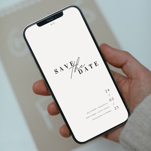 Guardar la plantilla de invitación electrónica de fecha, invitación digital, guardar electrónicamente la fecha, descarga instantánea - Simple