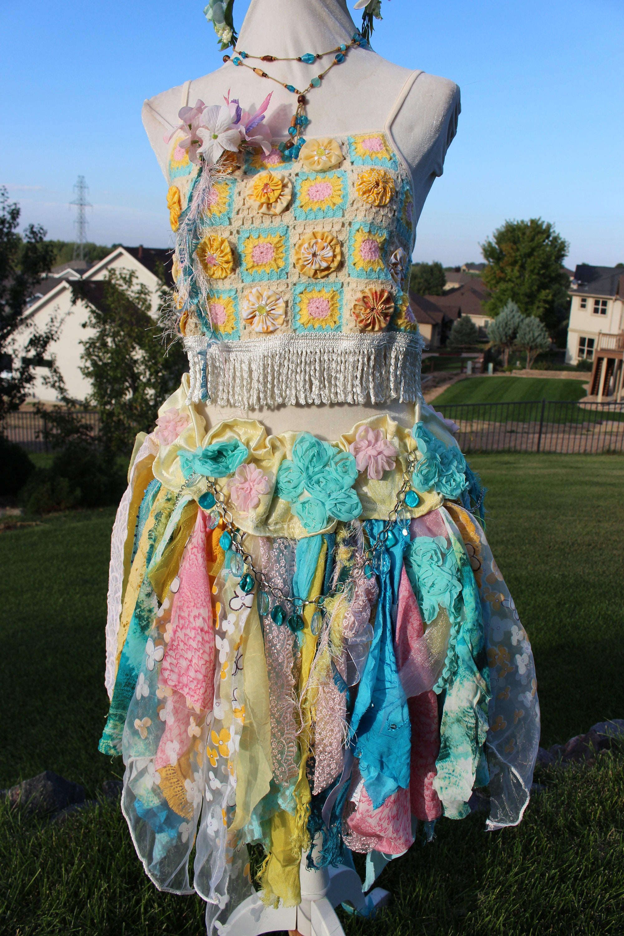 Up-Cycled Sari Smocked Fairy Skirt main image 0