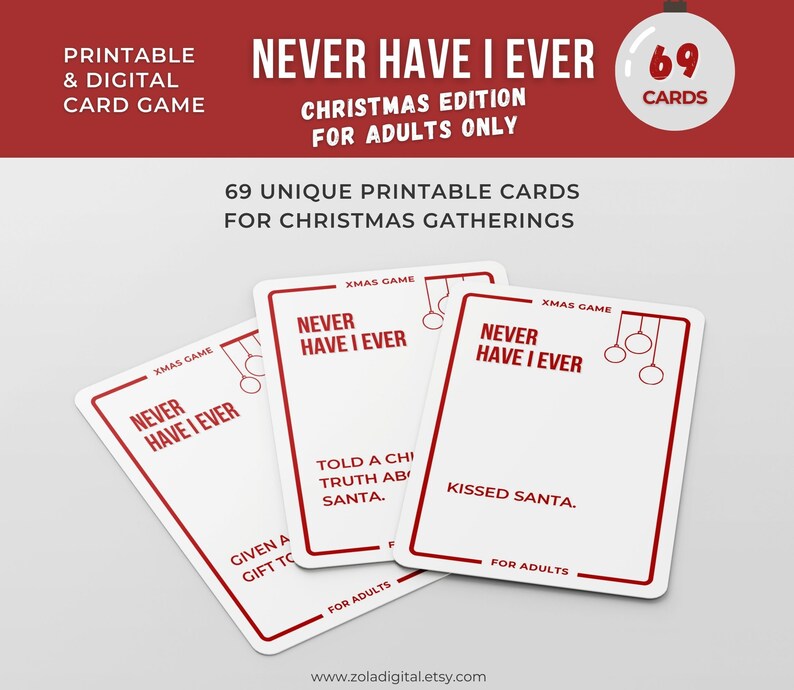Christmas Party Game for Adults Only. never Have I Etsy