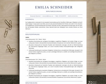 ATS-friendly resume template and cover letter for Word and Pages. Simple and classic application templates in German.