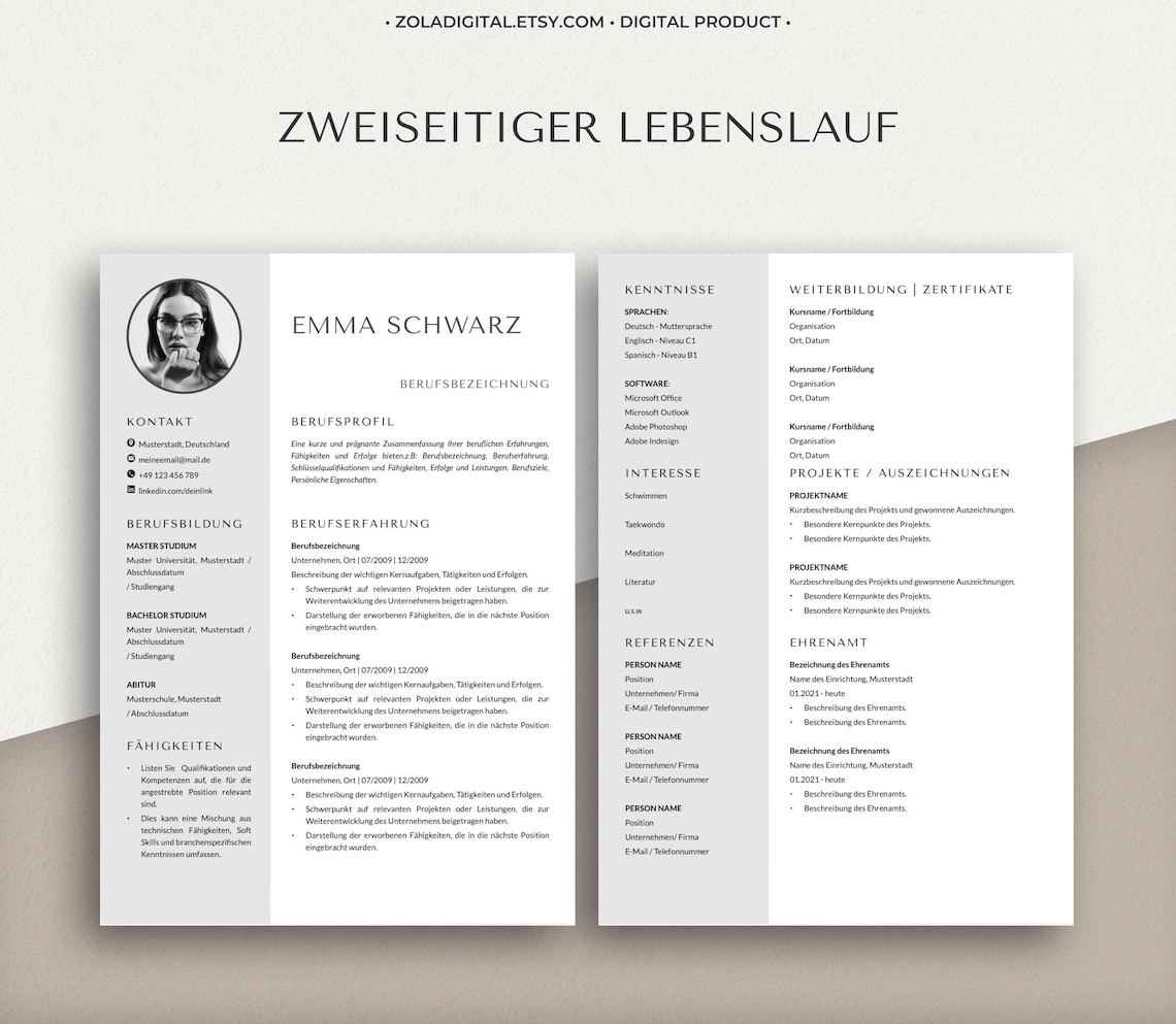 Tabellarische Lebenslauf Vorlage Deutsch Zweiseitige Moderne tabellarische-lebenslauf-vorlage-deutsch-zweiseitige-moderne