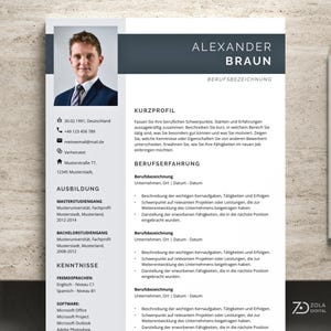 Lebenslauf Vorlage deutsch mit Foto – Bewerbungsvorlagen für Word oder Pages – inkl. Anschreiben, Deckblatt, Anlagen auf Deutsch