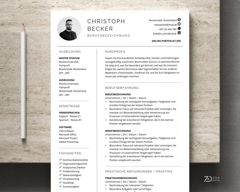Application Templates Word CV Template With Photo Application 