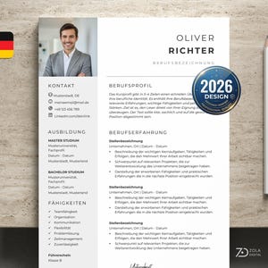 Bewerbung Vorlage mit Lebenslauf und Anschreiben. Bewerbungsvorlagen männlich in grau mit Foto für MS Word auf Deutsch