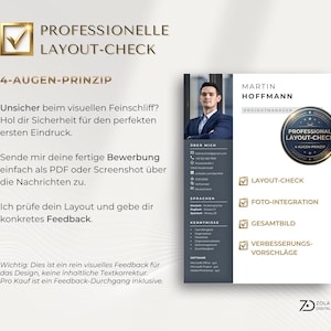 Bewerbung Vorlage mit Lebenslauf und Anschreiben. Bewerbungsvorlagen in Blau mit Bild für MS Word auf Deutsch Bild 14
