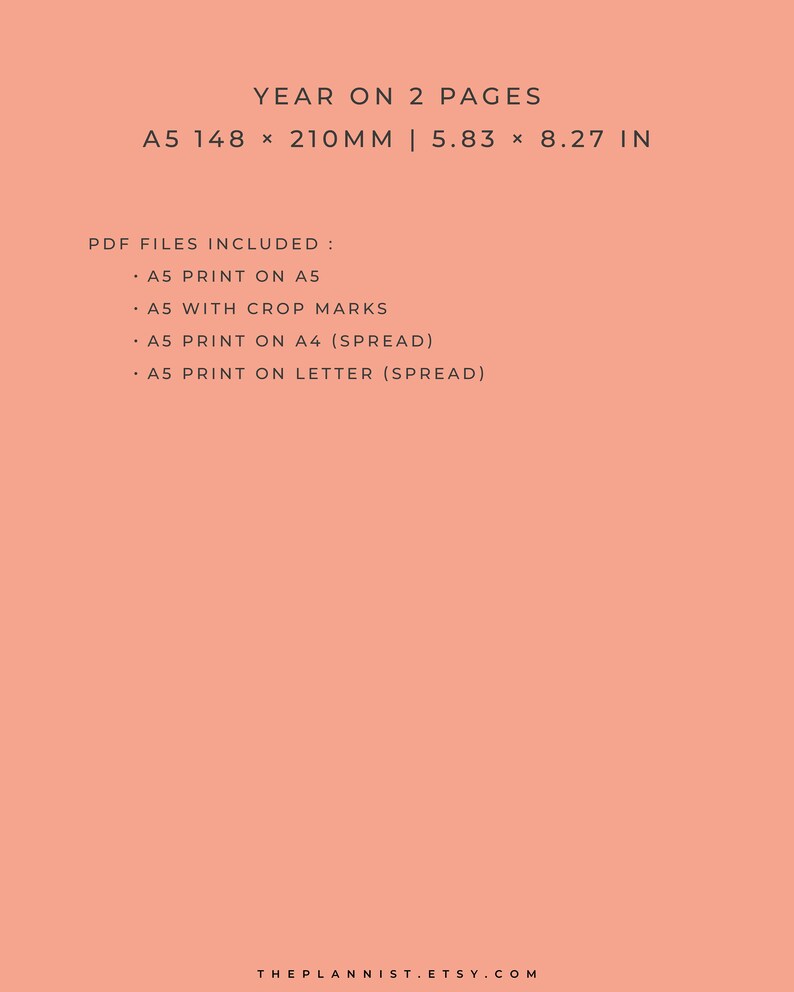 A5 Future Log Printable Yearly Overview Template Annual - Etsy