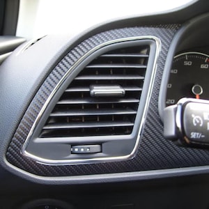 Kit de molduras interiores de fibra de carbono para SEAT Leon MK3 2013-2020 con revestimiento de vinilo para salpicadero imagen 3