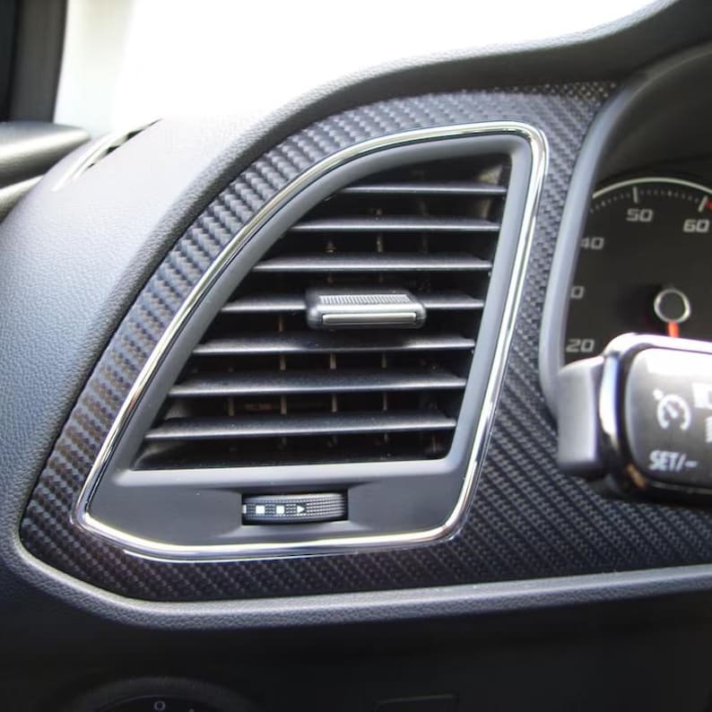 Kit de molduras interiores de fibra de carbono para SEAT Leon MK3 2013-2020 con revestimiento de vinilo para salpicadero imagen 3