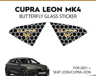 Cupra Leon MK4 (After 2021) Compatible Butterfly Window Decal Set: Honeycomb Patterned Vinyl Wrap