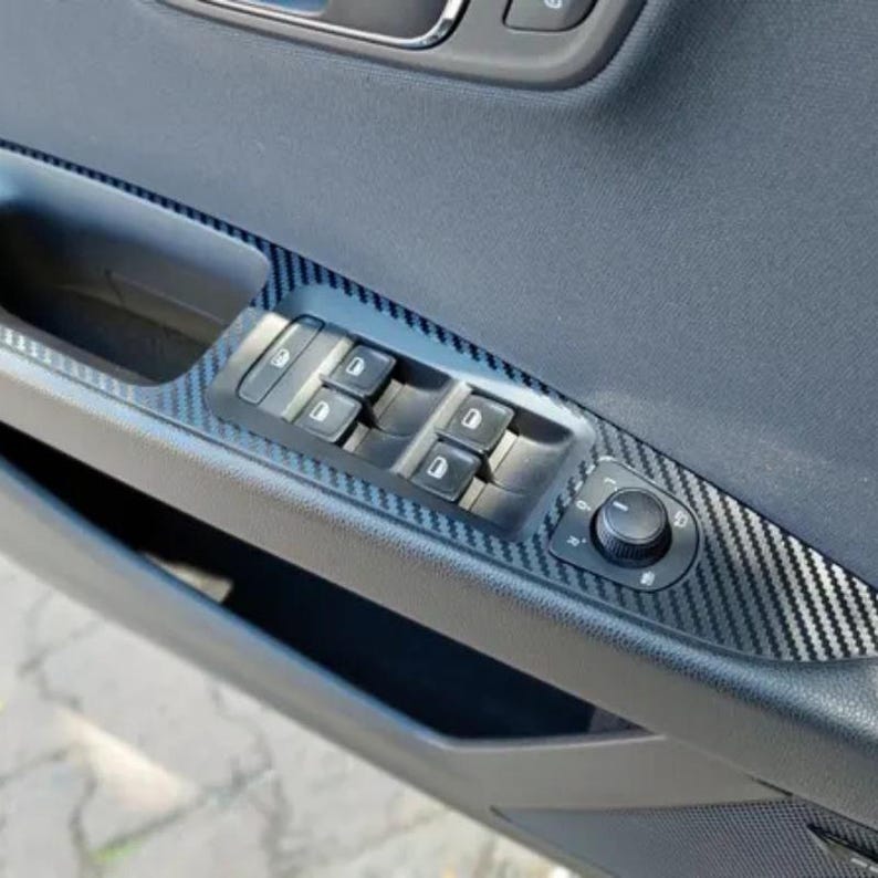 Kit de molduras interiores de fibra de carbono para SEAT Leon MK3 2013-2020 con revestimiento de vinilo para salpicadero imagen 6