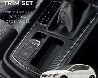 Kit de molduras interiores de fibra de carbono para SEAT Leon MK3 2013-2020 con revestimiento de vinilo para salpicadero