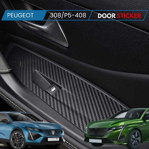 Kit de molduras interiores para Peugeot 308/408: revestimiento de vinilo mate de carbono