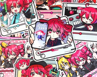 PREORDER Vocaloid Song Vinyl Stickers Teto Edition Hitomania, Igaku, Medicine, Yoshiwara Lament, Teto Territory, Override, Song Eared Robot