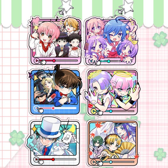 PREORDER Video 3" Keychains Charms - Conan / Everyday Host / Lucky Star / Magic Kaito / Hikaru no Go / Panty Stocking polyester polyurethane