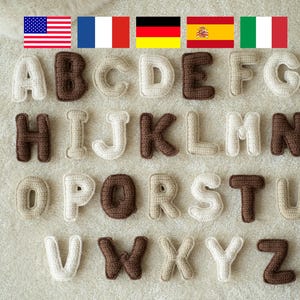 Schema alfabeto all'uncinetto, Tutorial Amigurumi lettere maiuscole, Schema nome all'uncinetto, Schemi lettere di peluche morbide, Download PDF