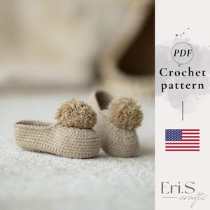 Patrón de mocasines de bebé a crochet, zapatillas hechas a mano para recién nacidos (tutorial en PDF)