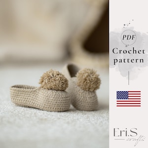 Mocassins de chaussures de bébé au crochet, instructions de baskets pour nouveau-nés, modèle de chaussons de bébé au crochet, modèle de téléchargement PDF en anglais