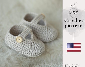 Crochet Baby Shoes Pattern, Handmade Mary Jane Slippers (PDF Pattern)