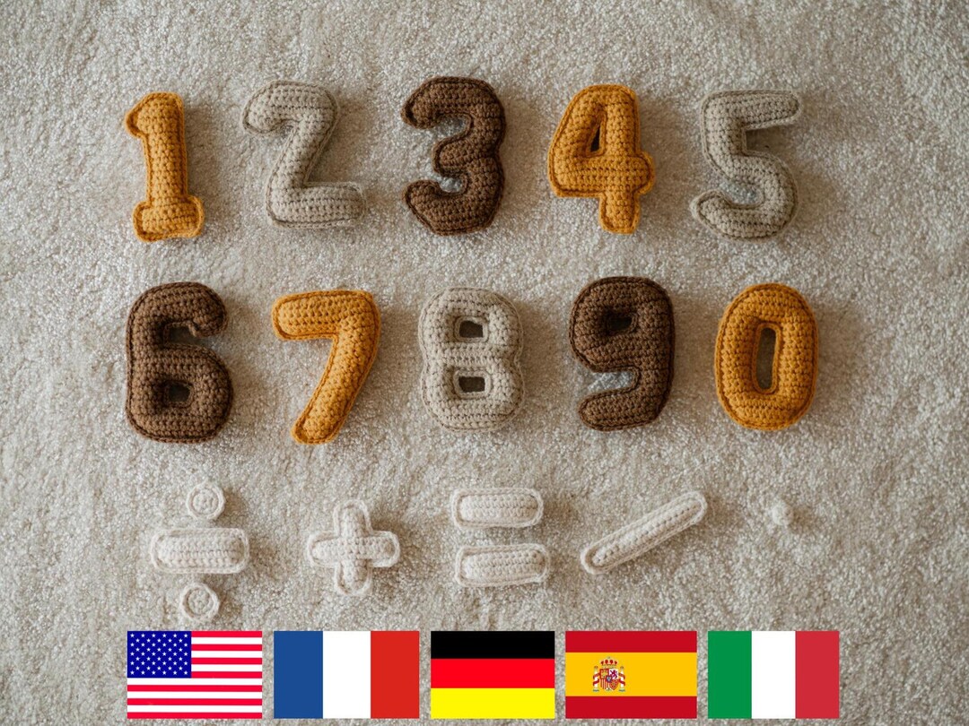 Crochet Numbers Pattern, Crochet Soft Number, Crochet Math Sign Pattern ...