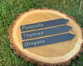 Plant signs made of slate / plant sign