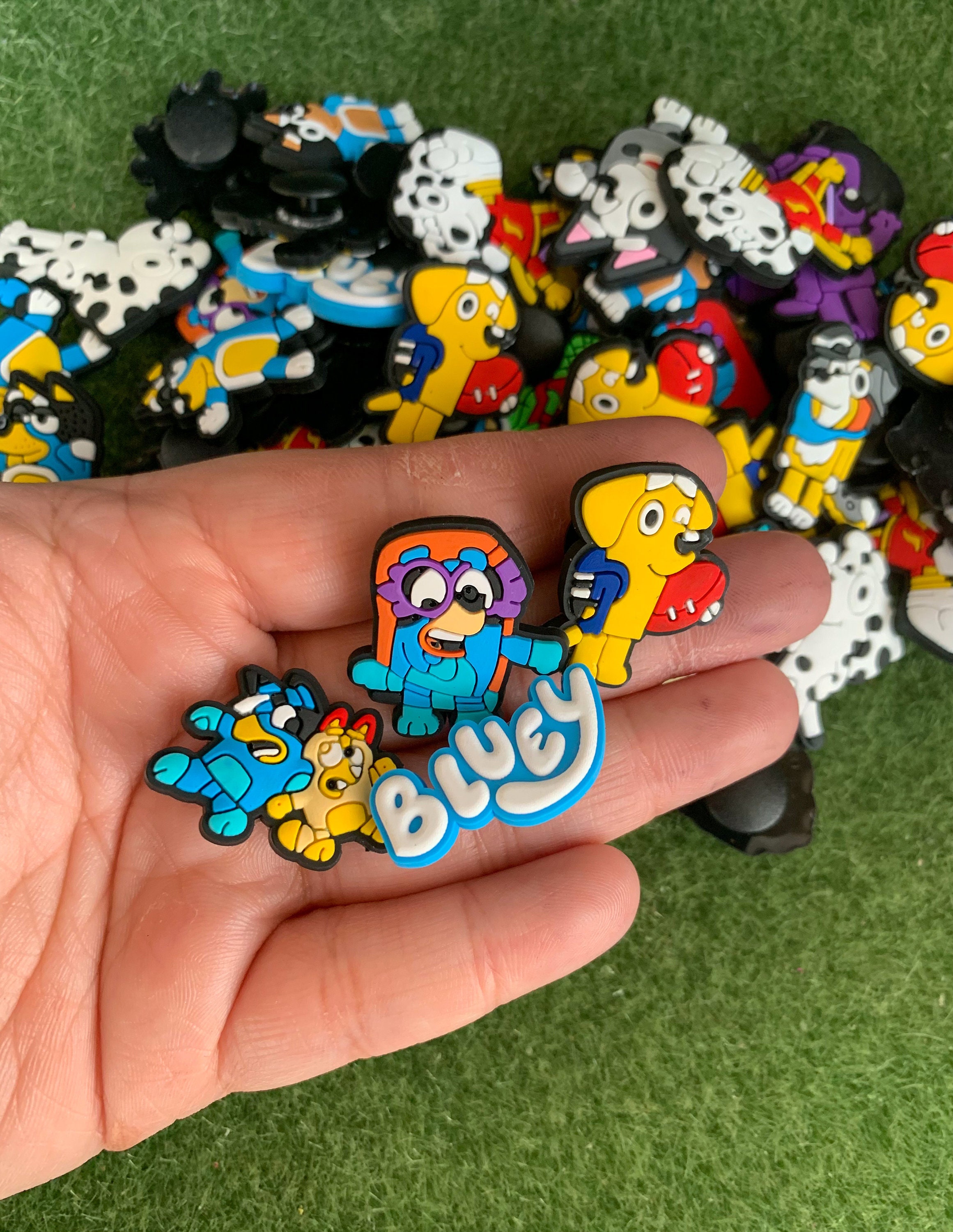Mixed 4pc Blue dog and friends croc charms