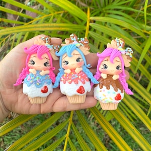 Cupcake girls handmade clay doll