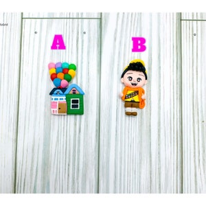 Balloon house and kid handmade clay doll