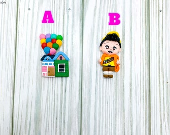 Balloon house and kid handmade clay doll