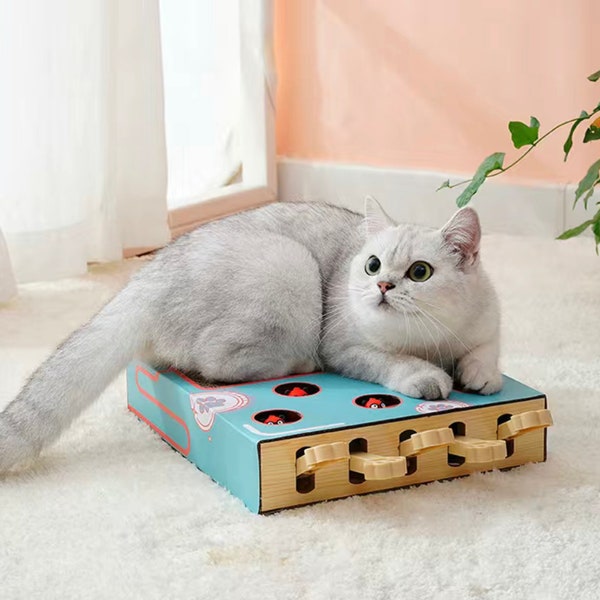 1 Piece Manual Gopher Cat Scratching Board -Cat interactive toy, Cat Enrichment Toys for Indoor Cats,