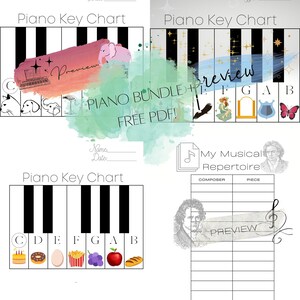 Piano Key Chart Bundle + Free PDF