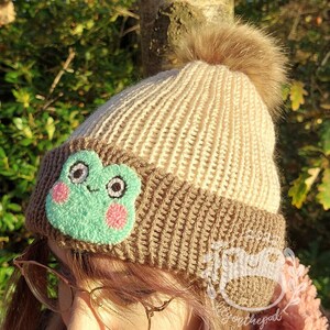 Froggy Knitted Hat - Unisex - choose your own colours