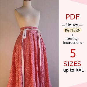 PDF Pattern - Hanfu skirt, Chinese Hanfu dress, wraparound skirt