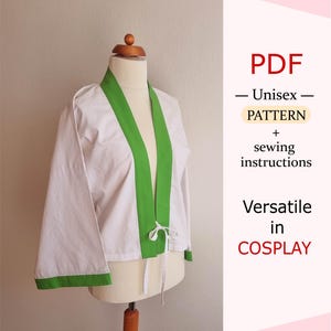 PDF Pattern - Chinese Hanfu dress, Straight Collar Hanfu pattern with Long Sleeves