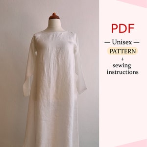 PDF Pattern - Medieval Shift, Chemise, 14 century shirt