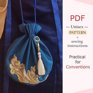 PDF パターン - 漢服バッグ - 古代中国の財布 - 漢服アクセサリー