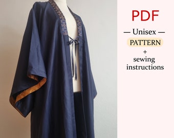 Modello PDF - Veste cinese lunga Hanfu, cappotto esterno Hanfu