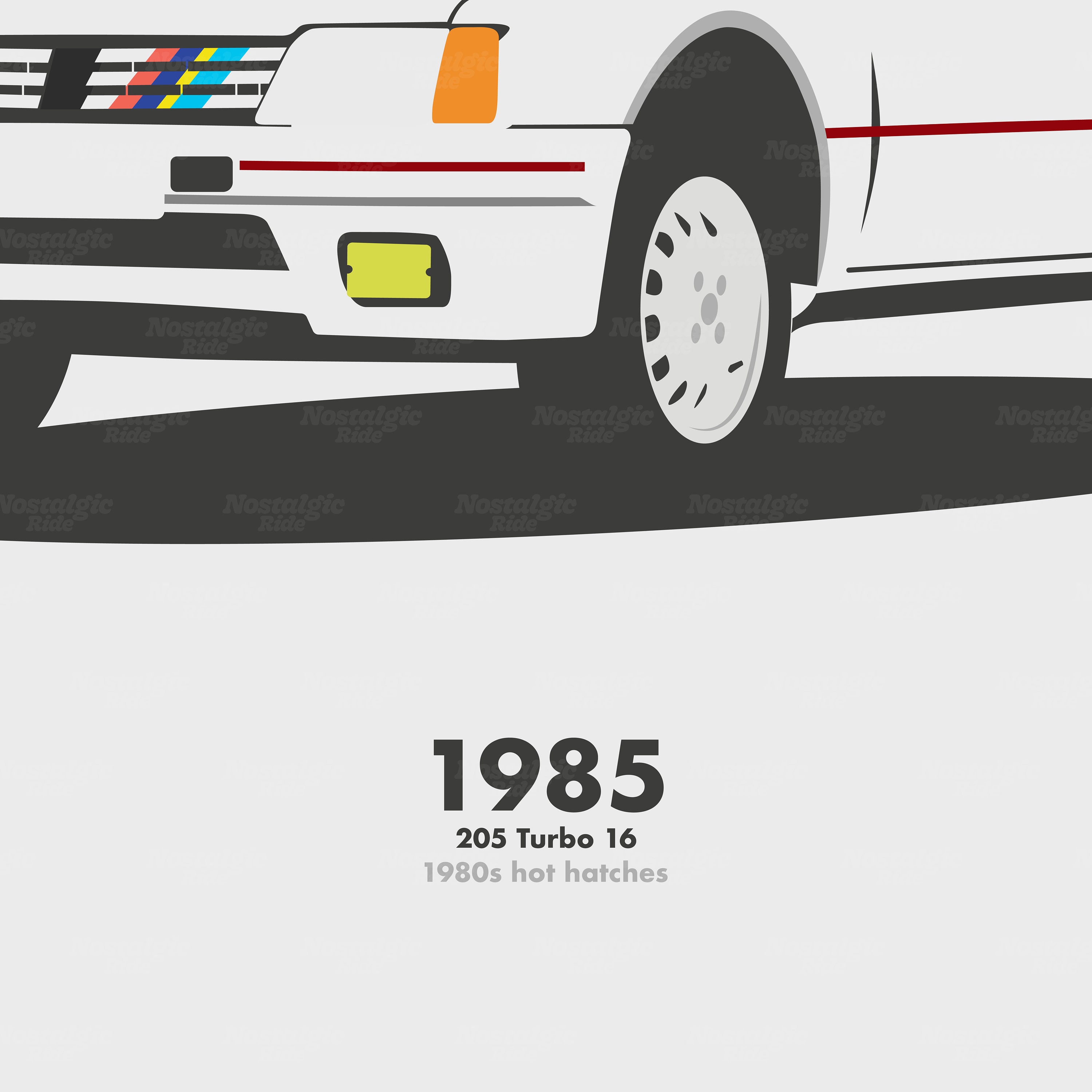 Peugeot 205 Turbo 16 Print, 1980s Hot Hatch, WRC Rally Car Poster - Etsy