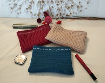 Honeycomb pouches, lined with cotton, different colors