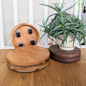 PEARL and WALNUT 14" | Exclusive plant Stand, Handy flower caddy, strong base for a large pot
