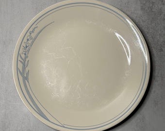 Vintage Corelle Blue Lily 10.25" Dinner Plate, Sandstone Blue Lily, Corning Corelle, Replacement Plate, Vintage Dinnerware
