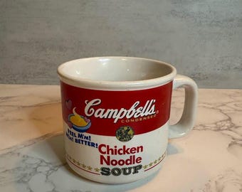 Vintage Campbell’s Soup Mug – Chicken Noodle Collectible Bowl by Westwood 1997 – Campbell’s Kids Retro Kitchen Decor